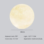 Nordic Moon White FRP Round Pendant Light