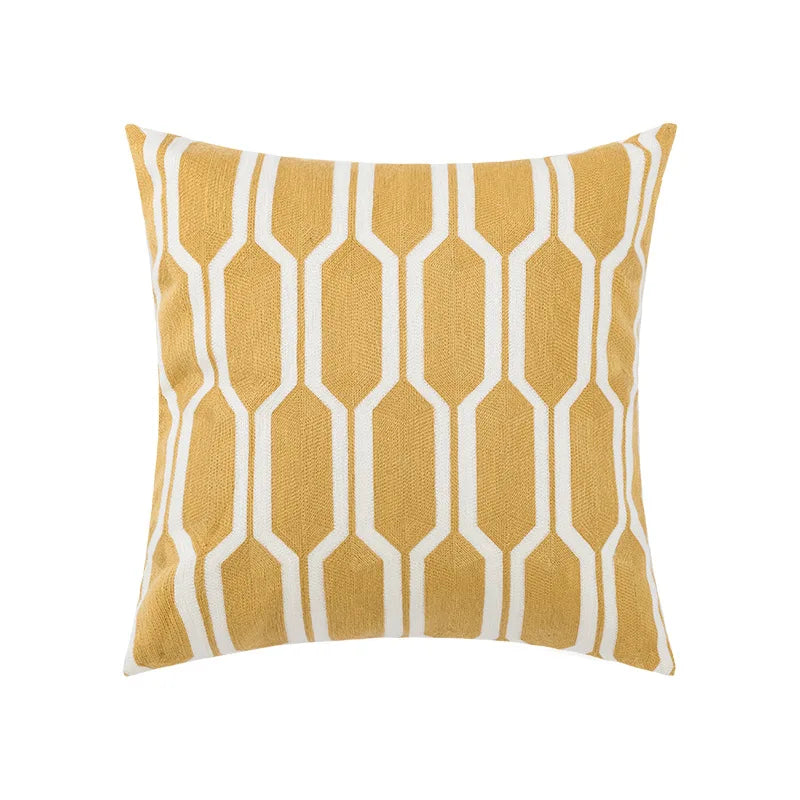 DecorBites™ Daisy Floral Geometric Embroidery Pillowcase, Soft Comfortable Home Decor Cover