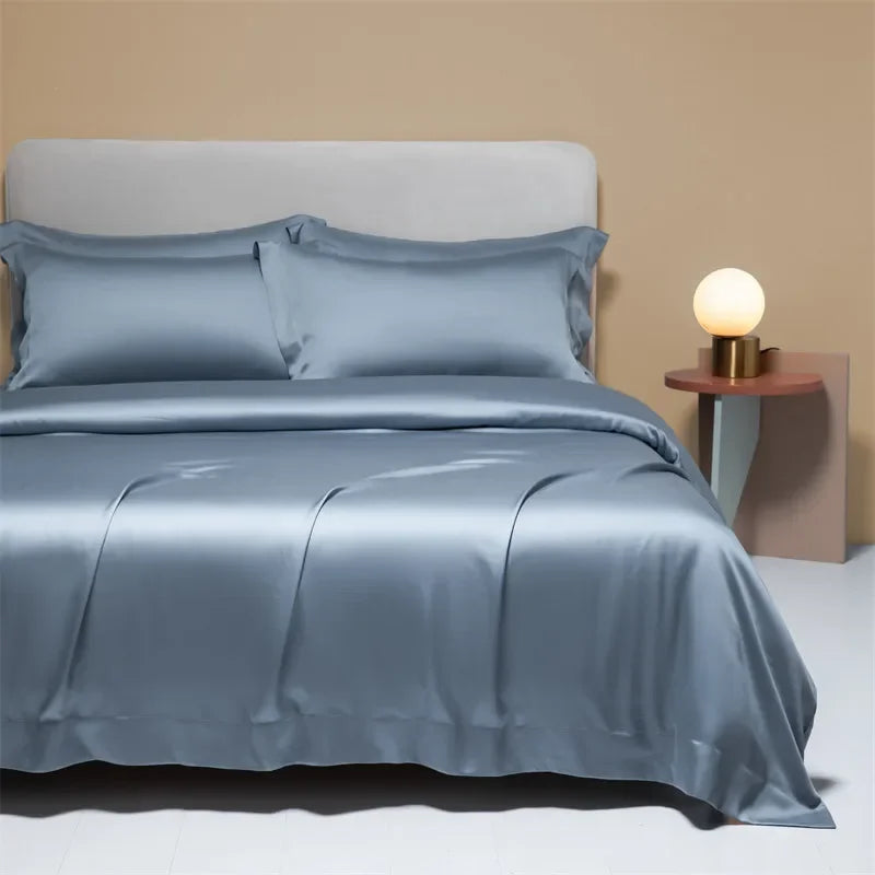DecorBites™ طقم مفروشات من القماش الطبيعي 120S، ملاءة صيفية مبرّدة ملائمة للبشرة، مفروشات لطيفة على الجلد