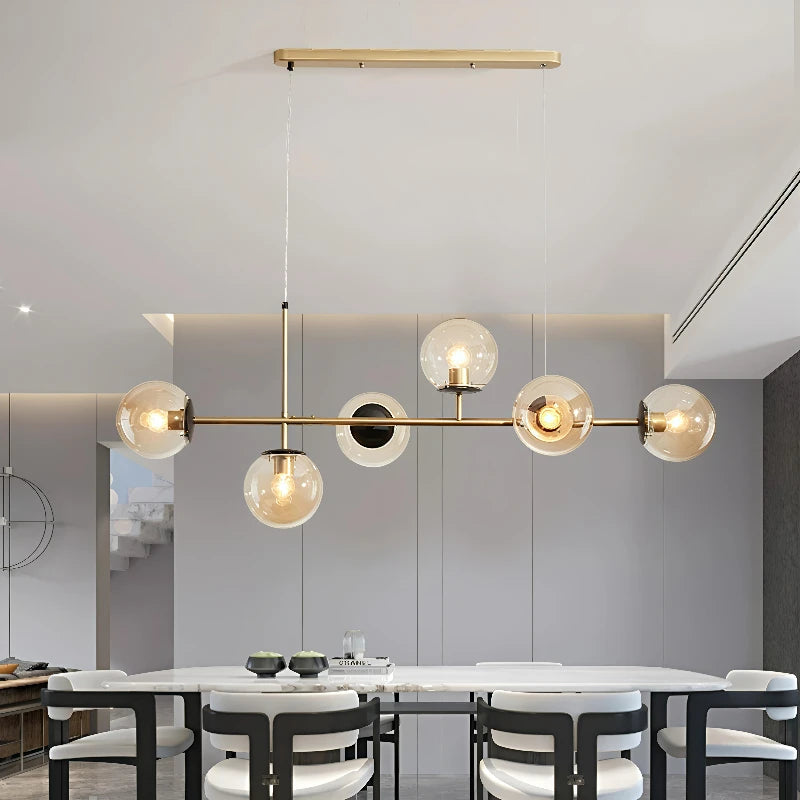Nordic Long Bar Glass Globe Pendant Light