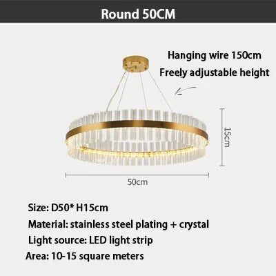 DecorBites™ Crystal LED Ring Chandelier | Modern Pendant Light Fixture
