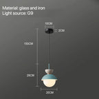 Nordic Glass Globe Pendant Light With Iron Finish