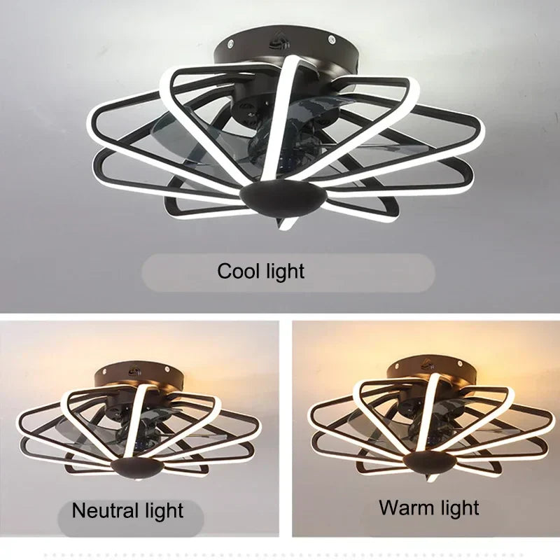 DecorBites™ Bladeless Ceiling Fan with Dimmable LED Lights and Remote - Reversible Timing, Modern Design