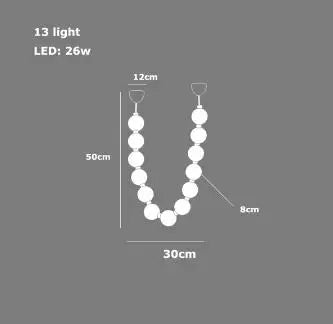 DecorBites™ Glass Gold Pendant Light for Living Room Luxury Bubble Necklace
