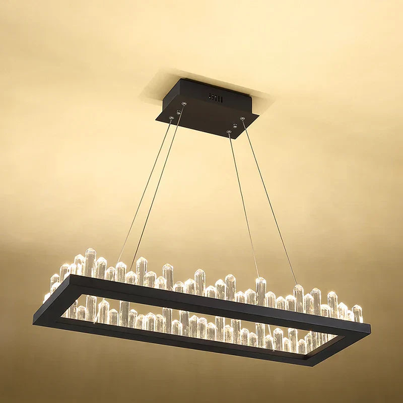 DecorBites™ Crystal LED Pendant Lights: Modern Gold Black Industrial Lamp