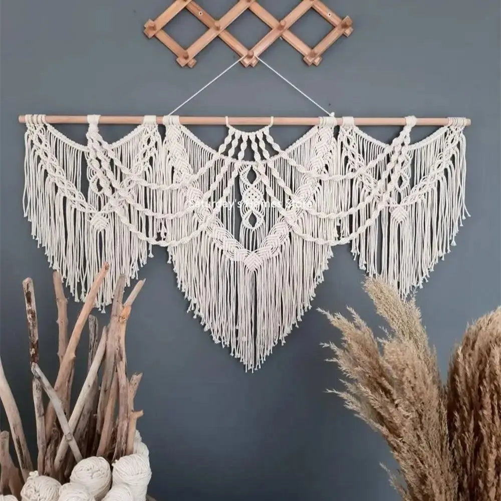DecorBites™ نسيج مكرمية كبير بوهيمي للتعليق على الحائط لديكور البوهو في غرفة المعيشة