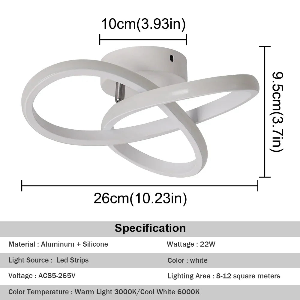 DecorBites™ Acrylic LED Chandelier RC Dimming Modern Ceiling Lamp for Living Dining Room