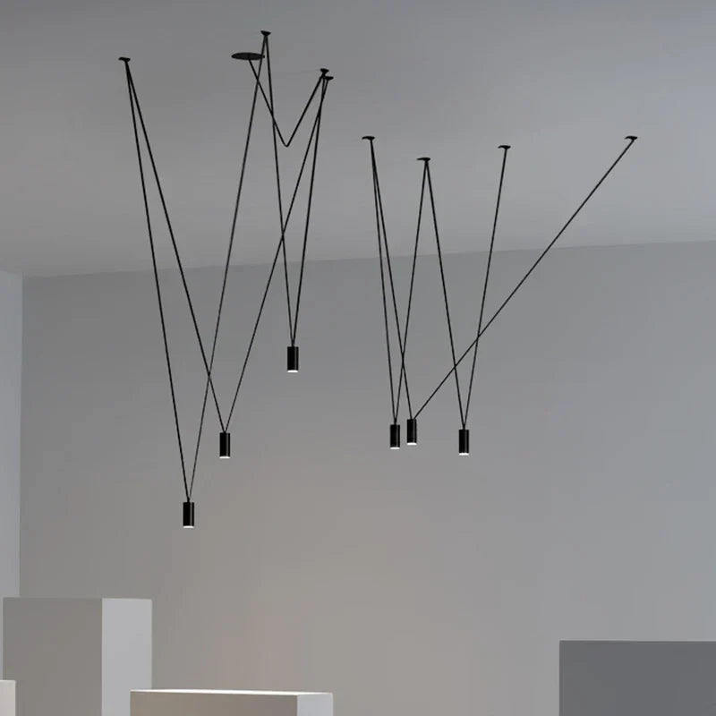 DecorBites™ Geometric Black Linear Pendant Lamp for Bedroom, Living Room, Bar, Hotel