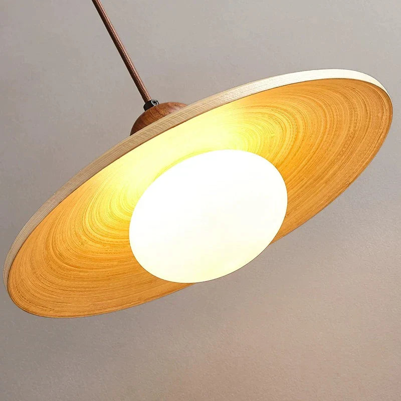 DecorBites™ Cream Japanese Style Wood Pendant Chandelier for Bedroom and Dining Room
