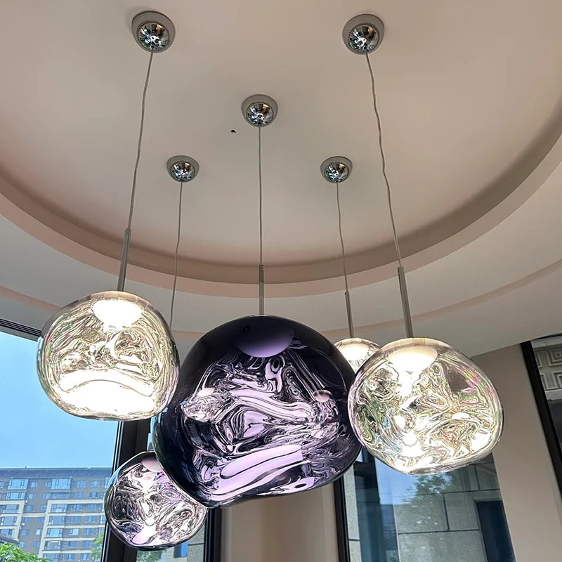 Lava Acrylic Pendant Light With Polished Chrome Finish