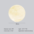Nordic Moon White FRP Round Pendant Light