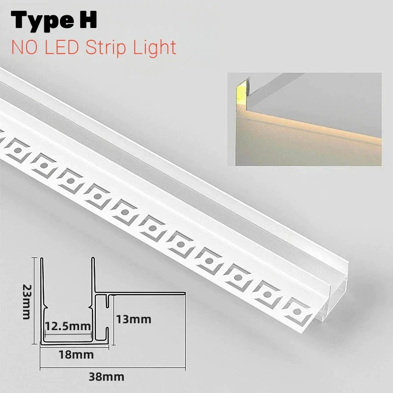 DecorBites™ قناة LED ألومنيوم مدمجة بخط خصر لإضاءة الزوايا الخلفية