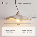 Japanese Wabi-Sabi Cream Wood Pendant Light
