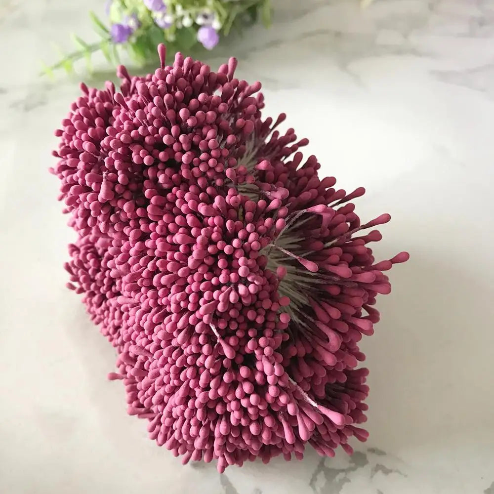 DecorBites™ 200pcs Mixed Rose Red Flower Cherry Stamen Berries Bundle for DIY Decor