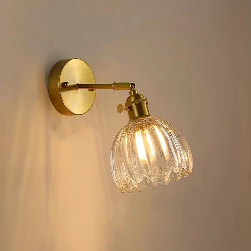 DecorBites™ Clear Glass LED Wall Lights Up Down Rotate Copper Nordic Sconce Fixtures