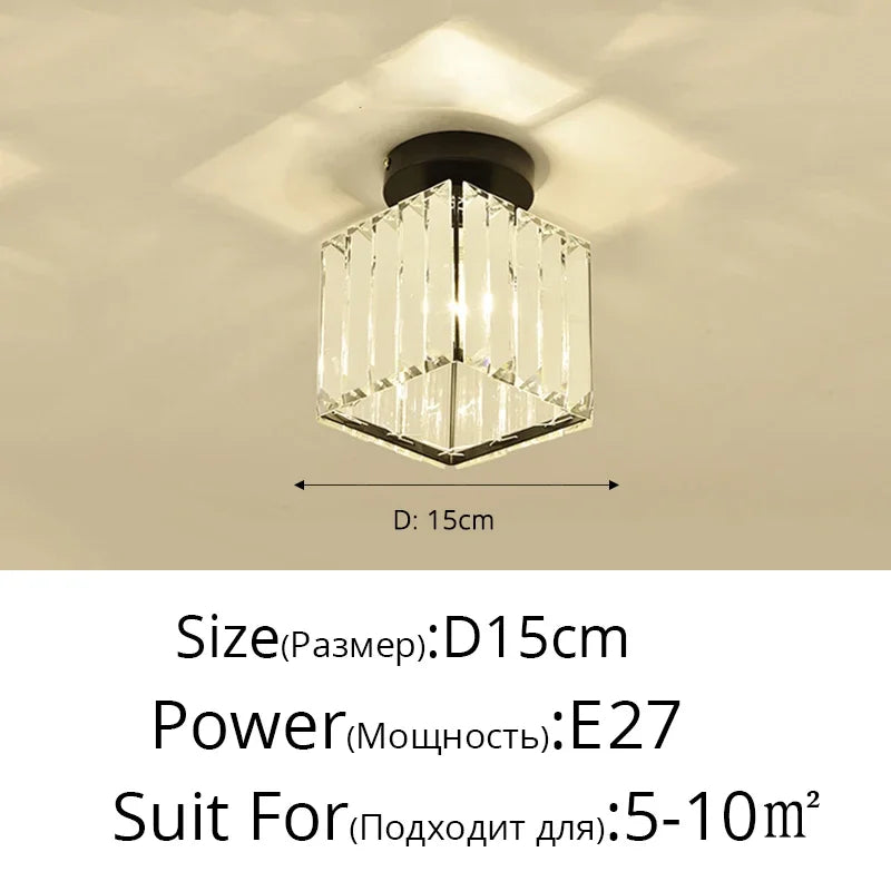 DecorBites™ Crystal Glass LED Chandelier for Modern Living, Study, and Aisle Lighting