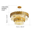 نجفة كريستال ذهبية من الستانلس ستيل من DecorBites™: إضاءة LED دائرية عصرية لغرفة الطعام