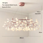 Nordic Firefly Branch Pendant Light in Rose Gold or Black