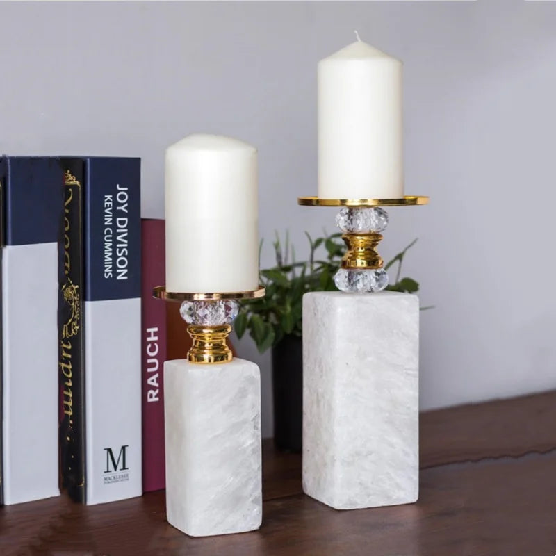 DecorBites™ Gold Marble Candle Holder Candelabrum Wedding Decor Desktop Accessories