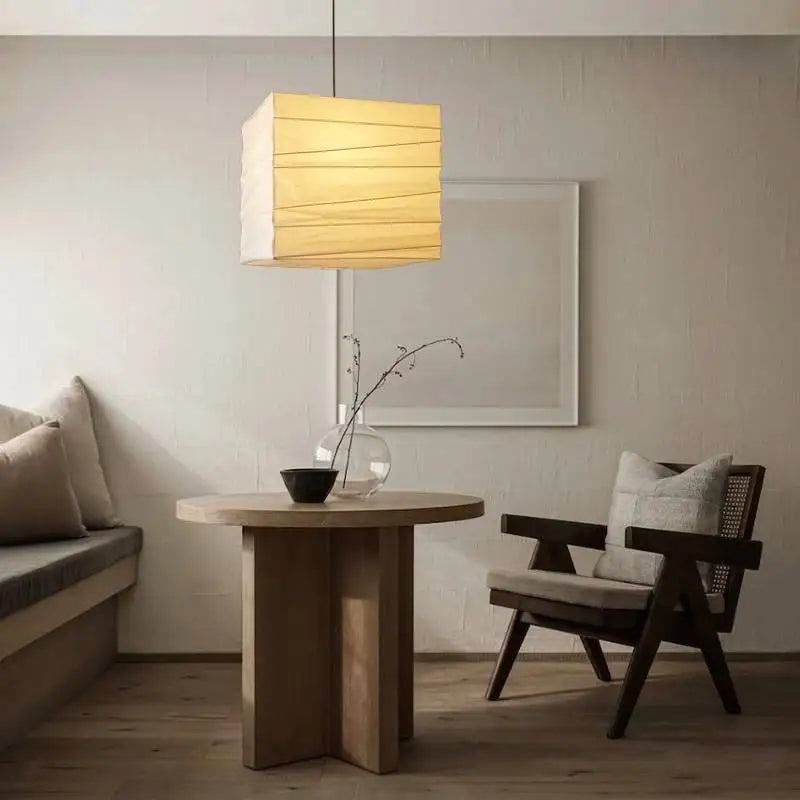 DecorBites™ Cube Rice Paper Pendant Lamp for Living Room Bedroom Cafe