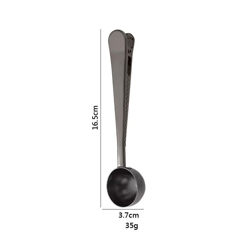 DecorBites™ 2-in-1 Stainless Steel Coffee Spoon & Sealing Clip - Gold Kitchen Accessory