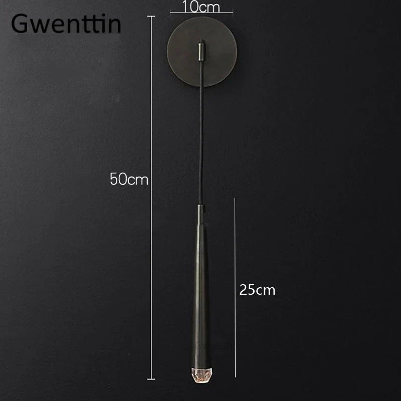 DecorBites™ Crystal Water Drop Wall Sconce for Bathroom & Bedroom, Gold LED Mirror Light