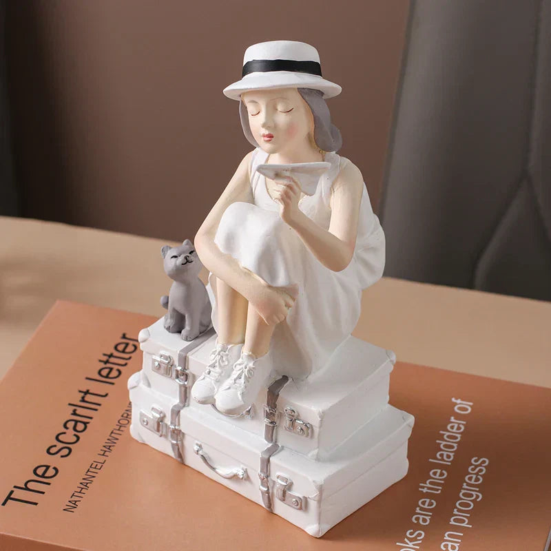 DecorBites™ تمثال فتاة كاواي لتزيين الغرف وإكسسوارات المكاتب