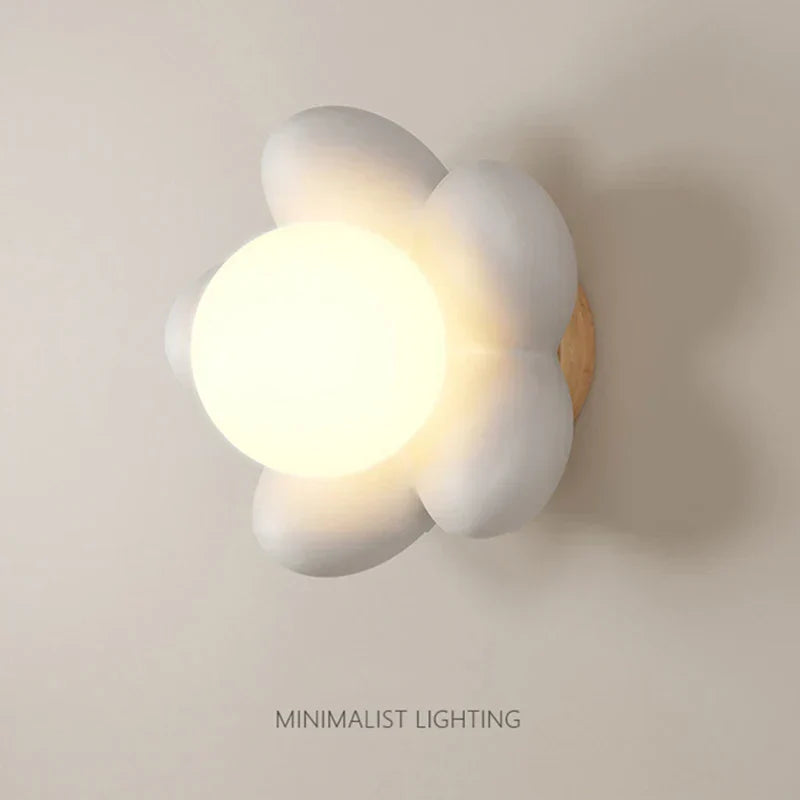 DecorBites™ Cream Flower Wall Lamp: Nordic Style Indoor Lighting for Living Room and Bedroom