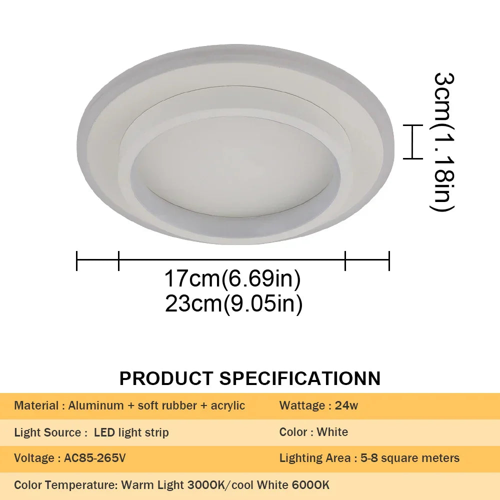 DecorBites™ Acrylic LED Ceiling Lamp: Modern Home Decor Lighting for Bedroom, Hallway, and Aisle