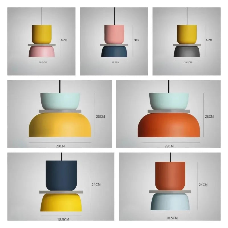 Macaron Acrylic Pendant Light With Iron Shade