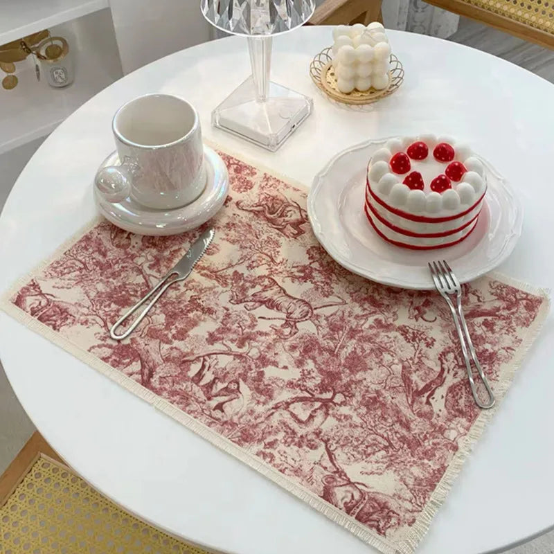 مفارش طاولة الطعام من الكتان القطني DecorBites™ - عازلة للماء والحرارة للمطبخ