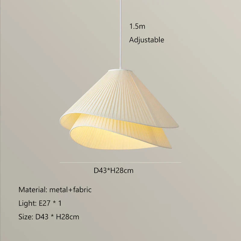 DecorBites™ Cream Fabric LED Pendant Chandelier for Nordic Minimalist Home Decor