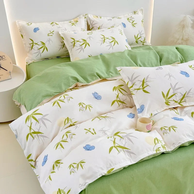 DecorBites™ Cotton Printed Bedding Set: Thick & Cozy Single Bedclothes for Adults & Kids