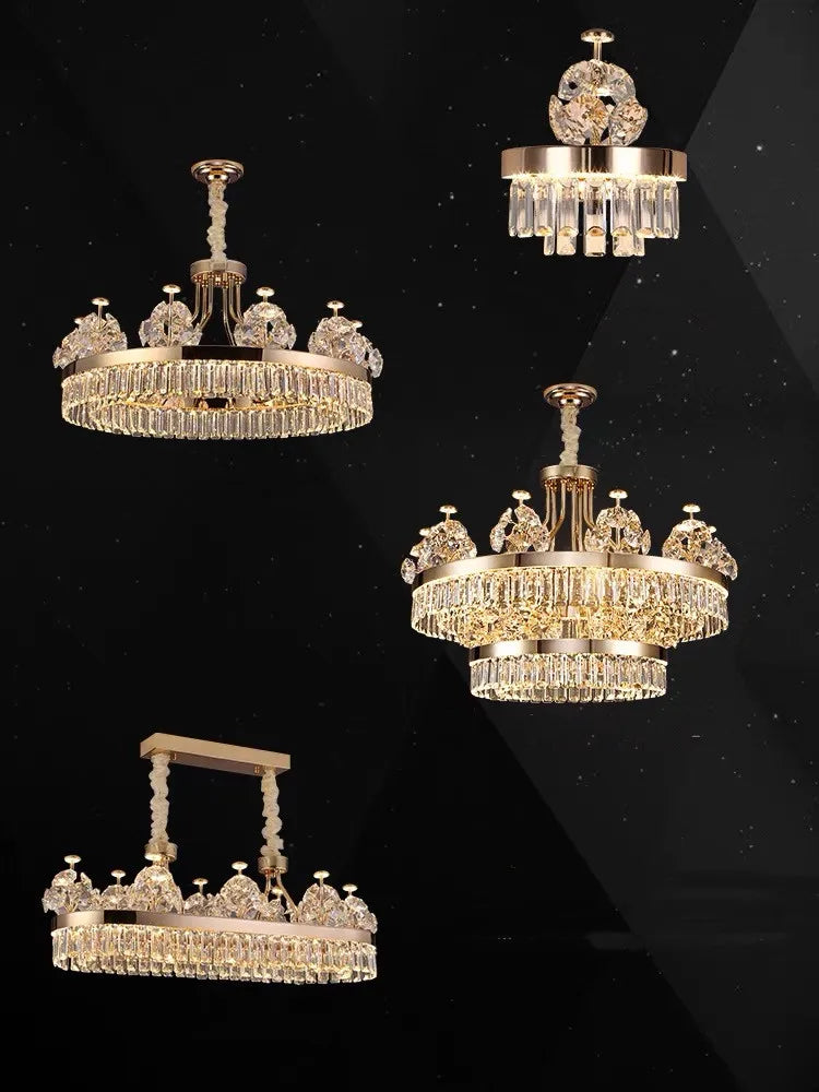 ثريا سقف كريستالية فاخرة من DecorBites™ - إضاءة معلقة أنيقة لتزيين غرفة المعيشة
