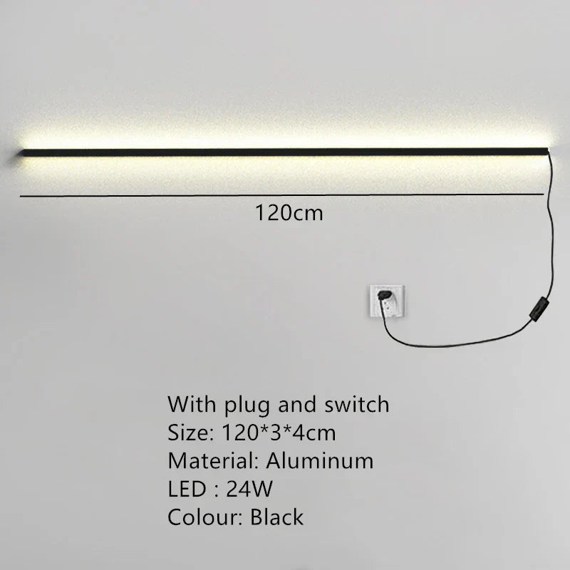 DecorBites™ LED Wall Lights Dimming Switch Black Gold White Metal Sconces Bedroom Aisle Lamp