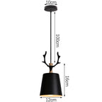 Black Wood Industrial Pendant Light