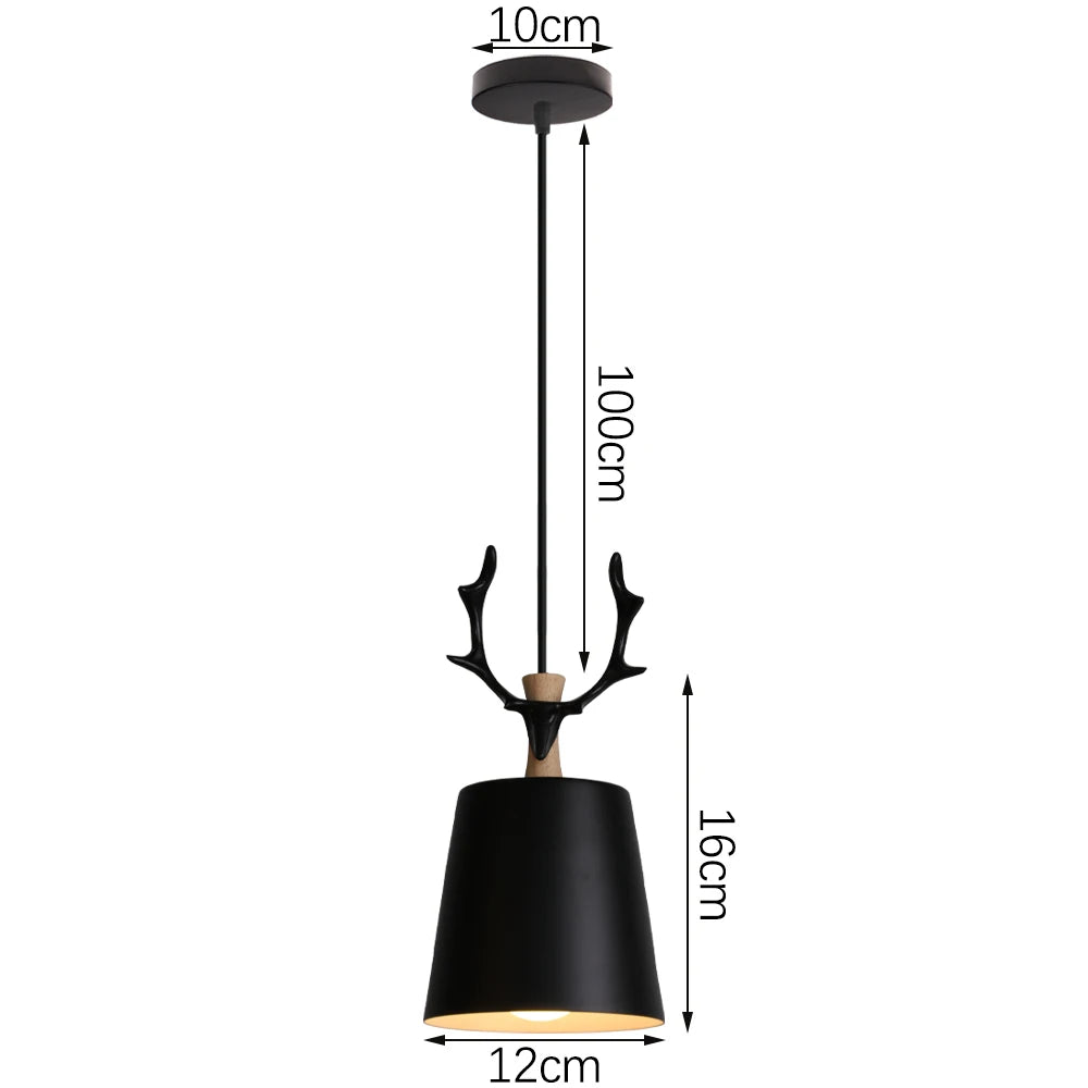 Black Wood Industrial Pendant Light