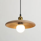 Solid Wood Pendant Light With Three-Color Dimming