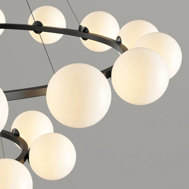 Contemporary Multi-Head Acrylic Glass Pendant Chandelier