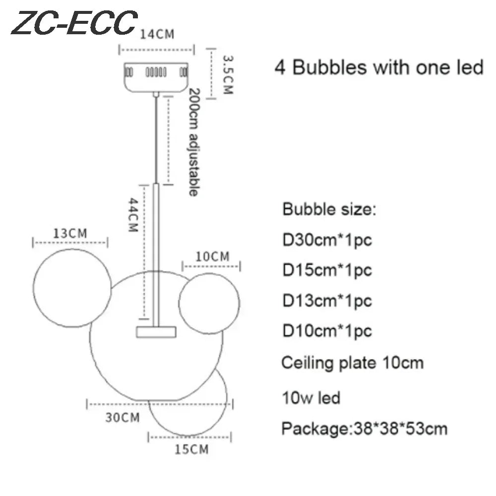 DecorBites™ Glass Bubble LED Chandelier: Stylish Ceiling Lighting for Dining & Living Room
