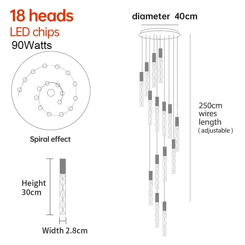 DecorBites™ Crystal LED Pendant Light: Luxury Lighting Fixture for Living Room, Bedroom, Hotel & Shop