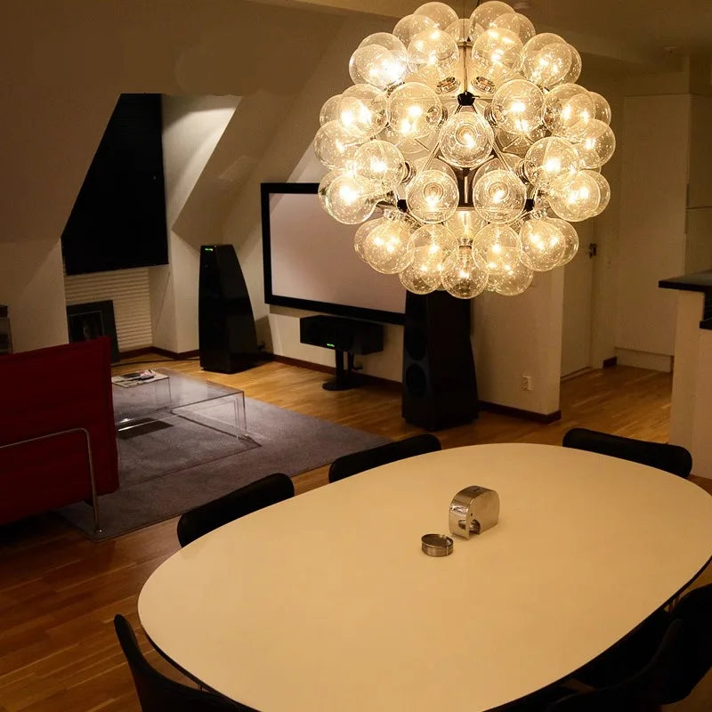 DecorBites™ Glass Bubble Kitchen Island Chandelier: LED Hanging Lamps for Dinning Room