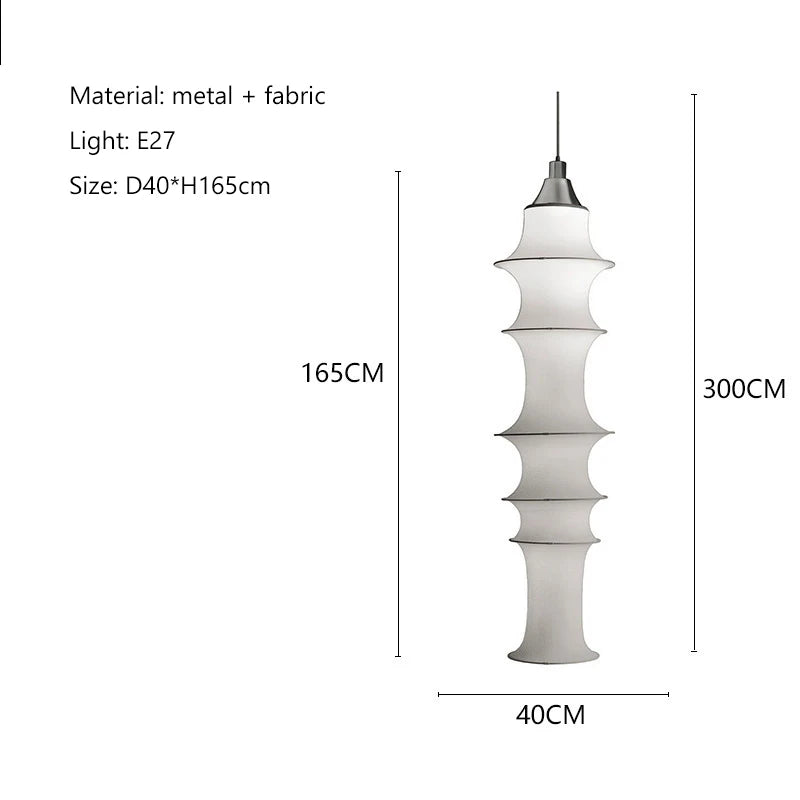 Nordic Wabi-Sabi White Silk Pendant Light