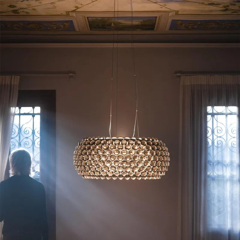 DecorBites™ Acrylic RS7 Bulb Pendant Lights Caboche Dia35/50/65CM Clear Gold Lamp