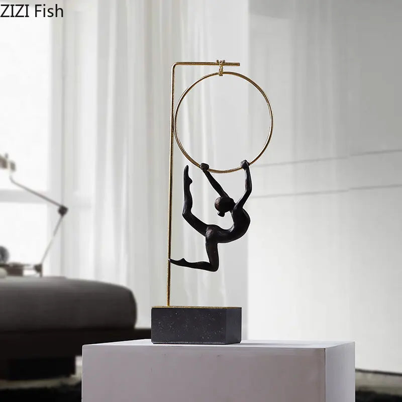 DecorBites™ زينة منحوتة راقصة الأكروبات من الراتنج لتزيين غرفة المعيشة