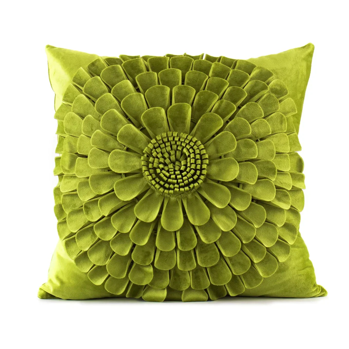 DecorBites™ 3D Velvet Flower Pillow Covers in Yellow Beige 45x45cm