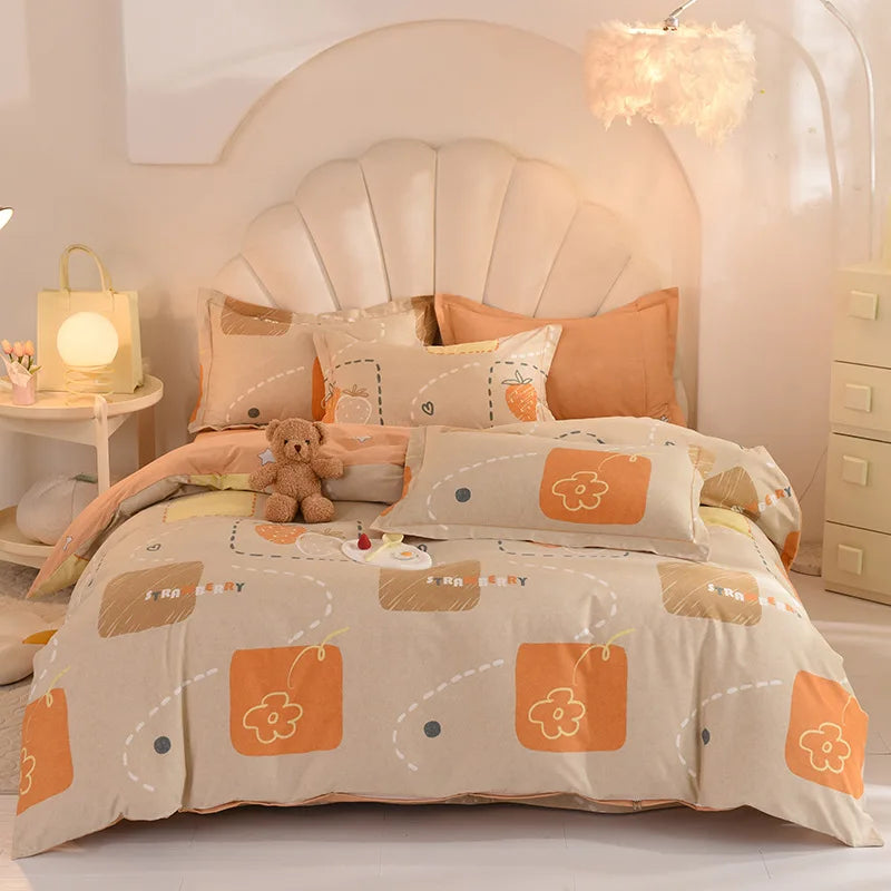 DecorBites™ Cotton Thickened Bedding Set - Single/Double Size, High Quality, Warm & Soft.