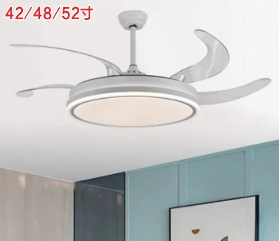 مصباح مروحة LED من DecorBites™: ثريا سقف عصرية مخفية لغرفة المعيشة وغرفة النوم وغرفة الطعام