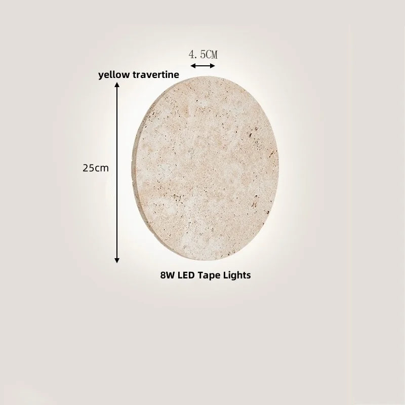DecorBites™ LED Wall Lamp Sconce Yellow Travertine Square Stair Light Waterproof Fixture