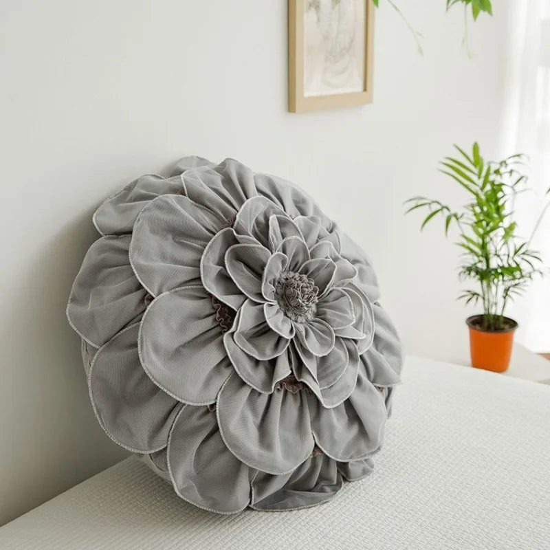 DecorBites™ 3D Flowers Pillows - White Petal Cushions for Home Decor in 50x50cm Size